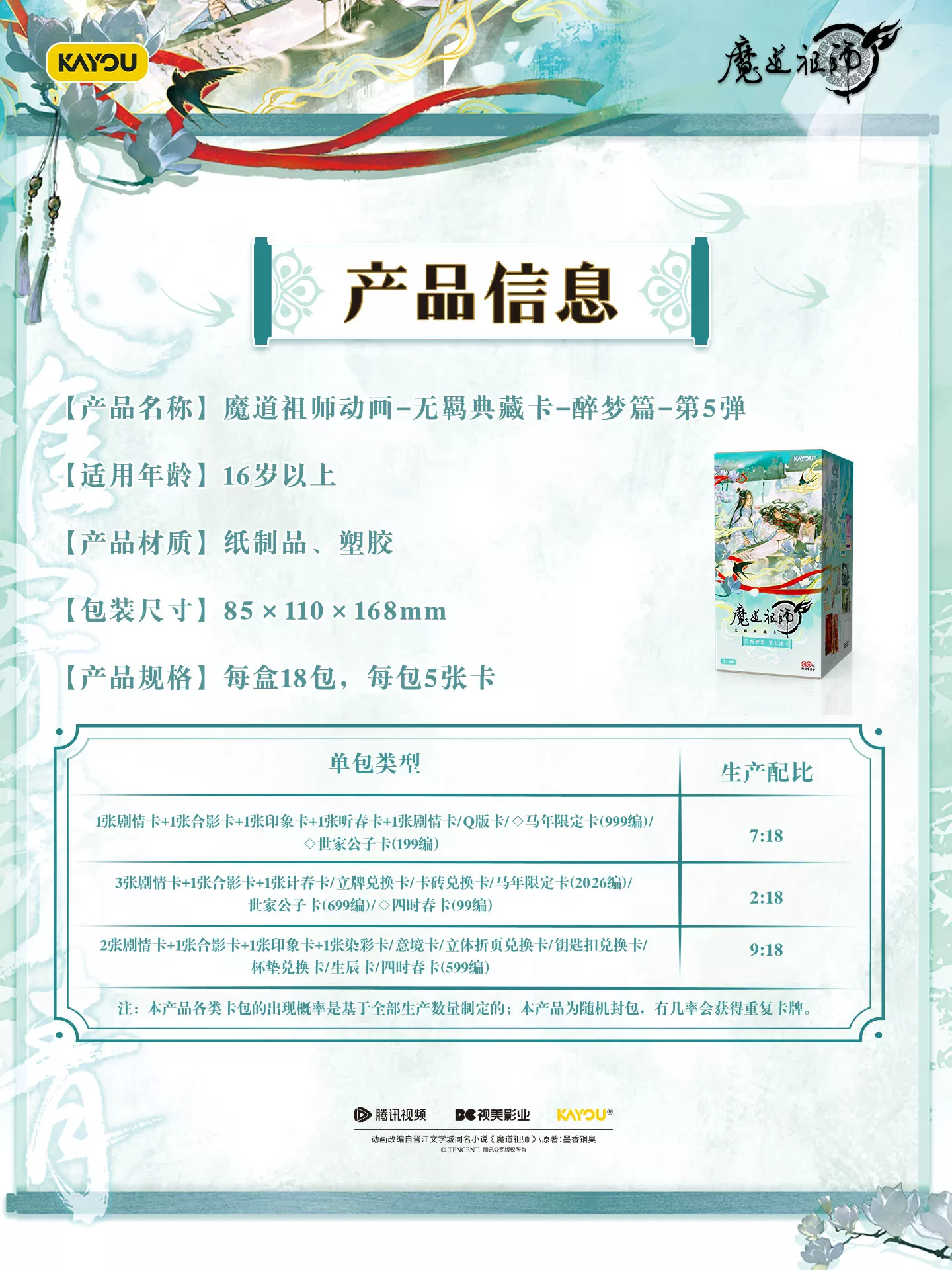 MDZS KAYOU Card Collection Drunken Dreams V4 - Image 5